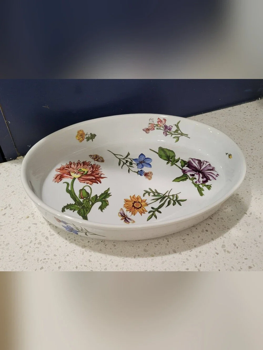 B.I.A. Cordon Bleu Oval Floral Motif Ceramic Baking Dish